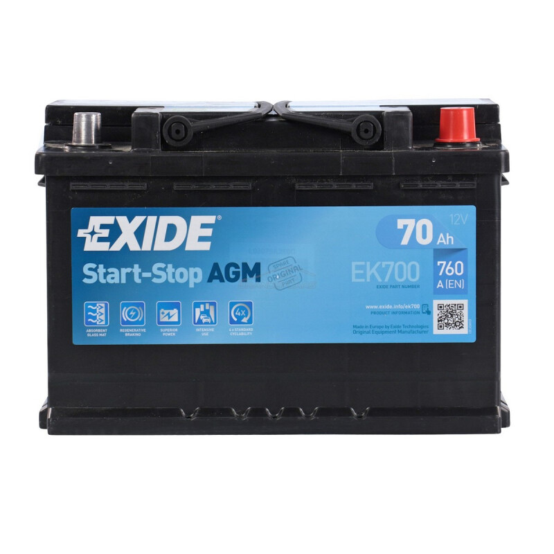Exide EK700 Start-Stop AGM 12V / 70Ah / 760A, 106,95 €