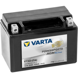Varta YTX9-BS Motorradbatterie Powersports AGM 12 V 8 Ah 135 A