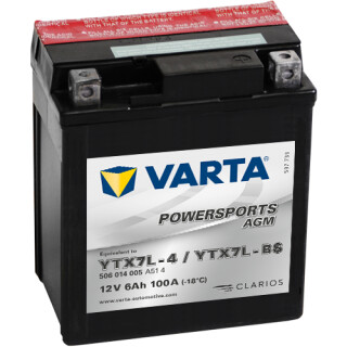 Varta YTX7L-BS - Motorradbatterie Powersports AGM 12V / 6Ah / 100A